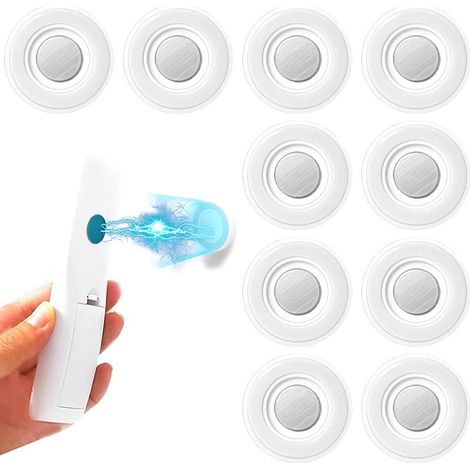 10 supports magnétiques pour télécommandes, sans perçage, conception universelle, adaptés aux télécommandes de télévision/climatiseur/ventilateur (blanc). (1/5)