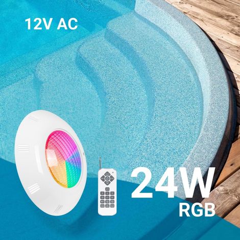 Projecteur LED submersible pour piscine en fibre - 12V AC - 24W