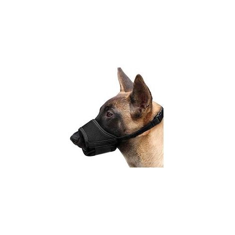 Muselière flexible et réglable en nylon pour chiens de petite et moyenne taille, anti-aboiements et anti-morsures, taille M, noire