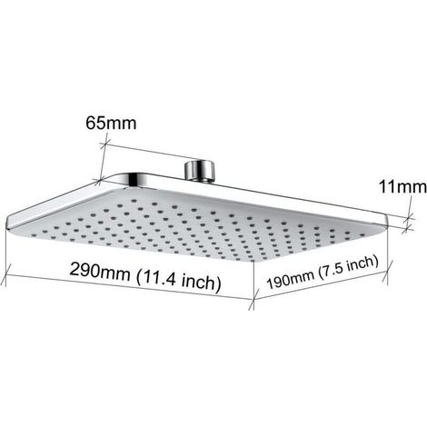 ALLIANDISTête de Douche en Acier Inoxydable Chute d'Eau, Douche Pluie Plafond à Effet Pluie, Pommeau de Douche Fixes et Haute Pression pour Salle de Bain (1/3)