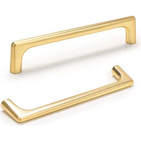 Boutons et poignées de meubles,Lot de 2 Poignées doré Poignées meuble dorée poignee de meuble cuisine en alliage de zinc Hole Centers 192mm, or