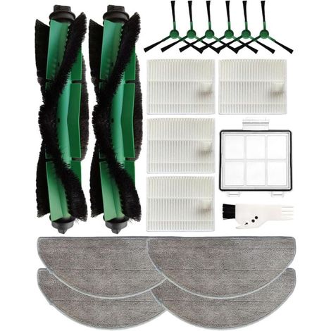 18-Piece Accessory Set for iRobot Roomba 105 Combo/Roomba Combo Essential/Roomba Combo 2 Essential: 2 Main Brushes, 6 Side Brushes, 4 Cleaning Pads, 1 Pre-filter, 4 HEPA Filters (1/4)
