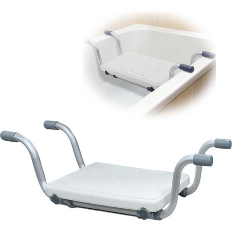 Asiento de baño, asiento de baño colgante ajustable (72-82 cm), taburete de ducha, tabla de baño para bañera, patas antideslizantes, banco de baño para adultos con asa. (1/5)