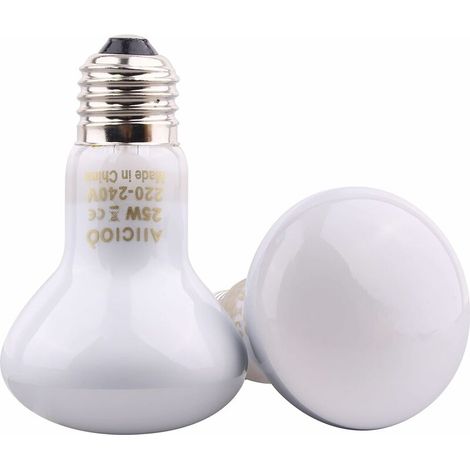Infrared Bulb - Pet Light Red Heat Lamp for Reptiles and Amphibians, 25W Pack, White (1/5)