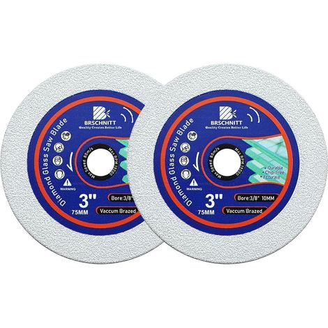 Disque diamant 75mm pour verre, porcelaine, jade - Lot de 2 (1/5)