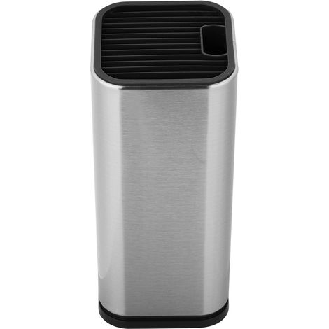1 Bloc à couteaux en acier inoxydable, 8-10 fentes parallèles, base ventilée, pieds antidérapants, pour cuisine (1/5)