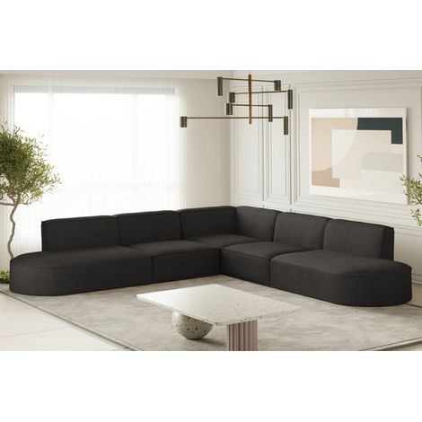 Ecksofa Designersofa PALMA Stoff Scala Anthrazit Seite Universal (1/3)