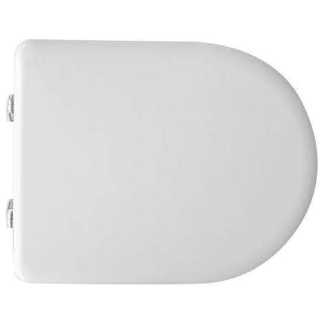 Abattant WC adapte' a' la se'rie Pozzi Ginori Ydra blanc 900 en farine de bois sie'ge type 7 avec charnie'res re'glables (1/5)