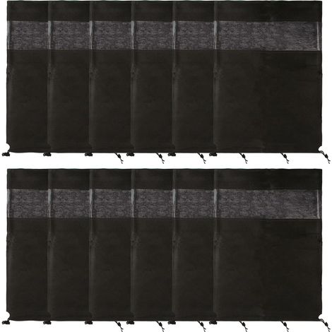 Bolsas de viaje para zapatos de 12 piezas, negras, impermeables y a prueba de polvo, fundas para zapatos con ventana transparente, bolsa de almacenamiento de zapatos para el hogar.