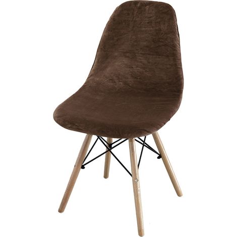 Housse de Chaise Scandinave,Couverture de Chaise sans Accoudoirs Café 4 pièces (1/4)