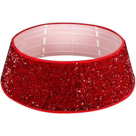 Décorations de Noël élégantes, collerette de sapin à paillettes, cache-pied de sapin scintillant, jupe en fibre de polyester résistante, anneau de sapin pliable (1/5)