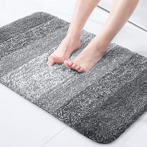 Tappetino da bagno in microfibra extra morbido, antiscivolo e lavabile in lavatrice, tappetino da doccia assorbente, 41 x 61 cm