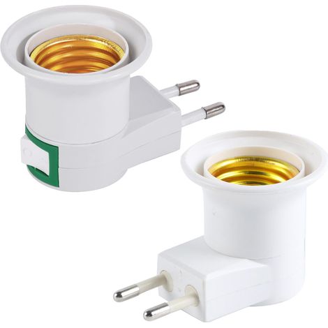 Douille Adaptateur de douille E27 Support Ampoule LED Base de LED Douille de lampe Conversion en prise de courant et prise E27 avec Interrupteur (1/5)