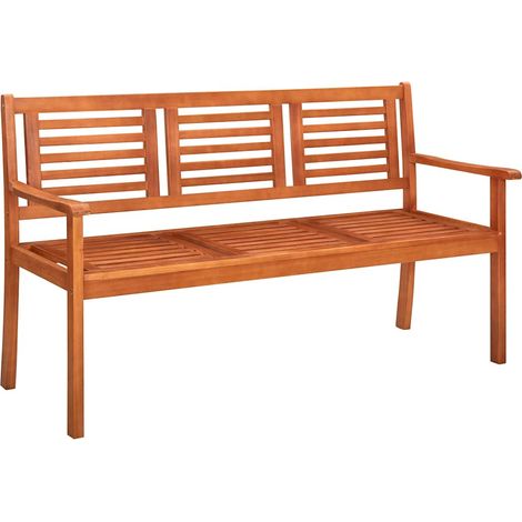 Banc de jardin 3 places Banquette de Jardin - Mobilier de jardin 150 cm Bois d'eucalyptus solide BV623363 - BonneVie (1/5)