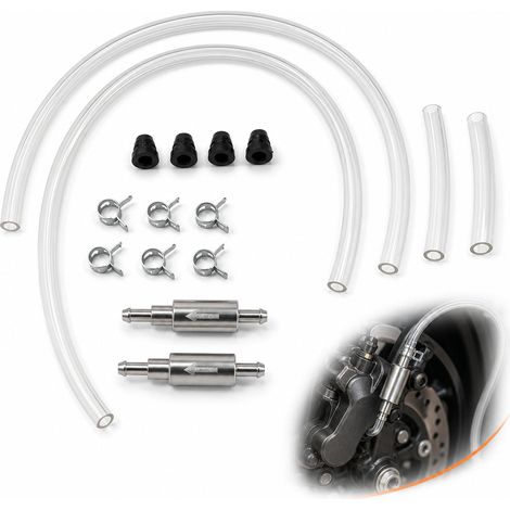 16 Pcs / 2 Lots Tuyau Purge Frein Moto, Flexible Transparent Accessoires (1/5)