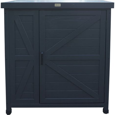 HABAU Gartenschrank ""Logan"", Anthrazit, wetterfester Outdoor-Schrank für Garten, Terrasse und Balkon, 80 x 45 x 91 cm