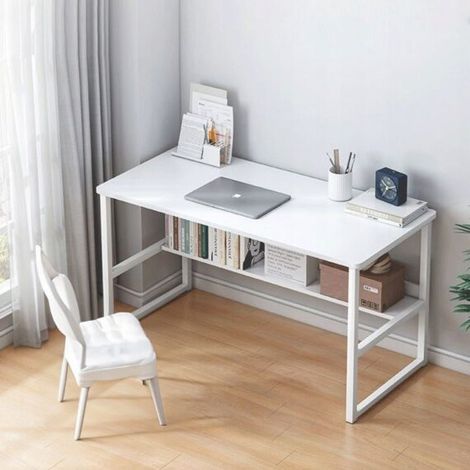 Computer-Schreibtisch, weißer für Jugendliche mit Ablage, modern, 100 cm