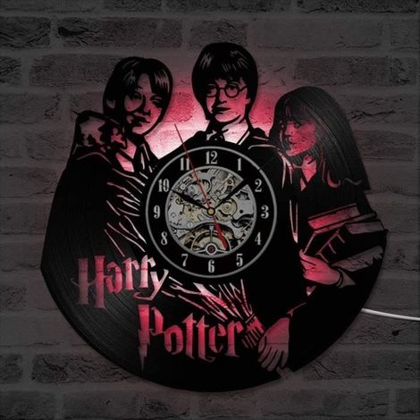 Horloge Murale en Vinyle Disque Vinyle Horloge Murale, LED Pop Décoration for Harry Potter Rose Cadeau Chambre Décoration Mura[1282] (1/4)