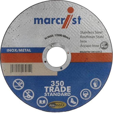 Disque à tronçonner 350 ultra fin pour métal et inox Ø125x1,0 mm. Lot de 25