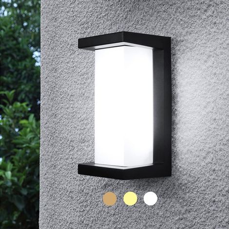 Applique Murale LED 20W Extérieur Détecteur Mouvement Capteur Crépusculaire Lumière Blanc Froid Noir Sable Durable Carré (1/5)