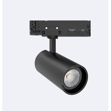 Faretto LED Fasano Nero 30W Regolabile per Binario Trifase 3500K Bianco Caldo