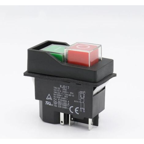 Interrupteur À Bouton Poussoir Électromagnétique - 5 Broches - 220-240 V - IP55 - Pour Machines-Outils Et Outils Électriques - 1 Pièce (1/4)