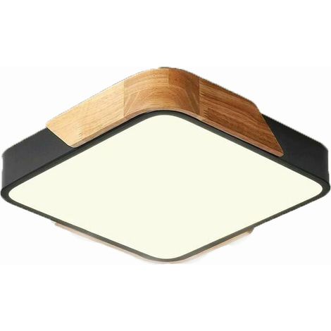 Plafonnier LED - Carré - 24 W - IP44 - Pour Salle De Bain - Avec Télécommande - Noir - 1 Pièce (1/5)