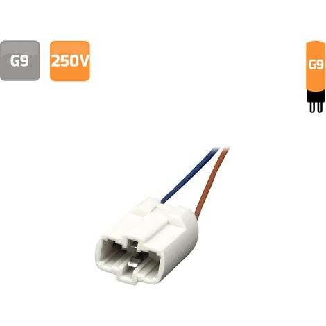 Portalámparas 250V Base G-9 10cm con Cable