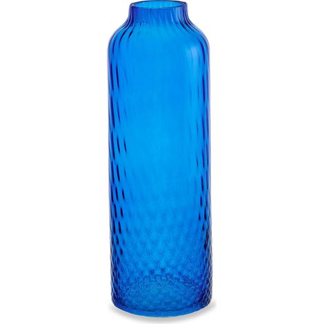 "Vaso artigianale BOTTIGLIA in vetro di Murano blu 34 cm" (1/2)
