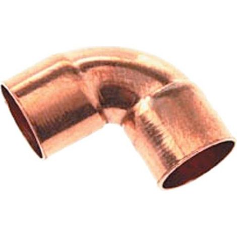 coude 90 degrès à souder en cuivre - petit rayon - femelle / femelle - diamètre 18 mm - sachet de 2 (1/2)