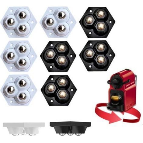 Roulettes Auto-Adhésives - Rotation 360° - Pour Appareils De Cuisine - Hexagonales À 3 Billes - Lot De 8 (1/4)