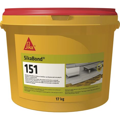 Sika SikaBond-151 Parkettklebstoff, Parkettkleber für Mehrschichtparkett, 1-komponentig, lösemittel- und wasserfrei, SMP, 17 kg, Parkettbraun (1/2)