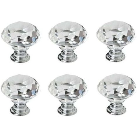 poignées en cristal,poignées de porte d'armoire à tiroir en cristal de diamant de 30 mm,poignées de porte en verre de cuisine,armoires de rangement et coiffeuses pour cuisines à domicile et bureaux (1/3)
