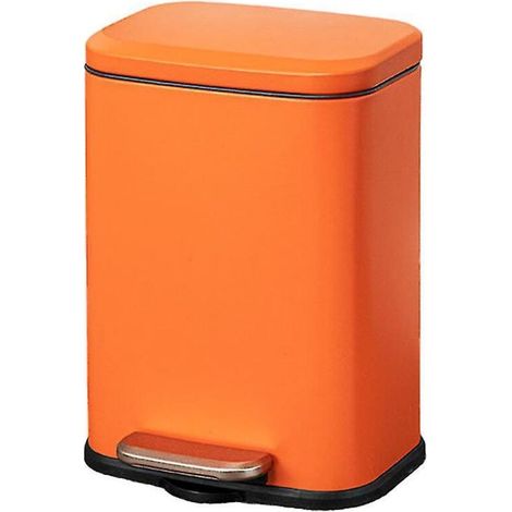 Clever gestalteter Edelstahl-Abfalleimer für Küche und Bad, orange (1/5)