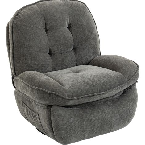 Poltrona relax girevole con funzione dondolo e reclinabile, grigio chiaro (1/5)