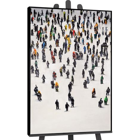 Gemälde Kollektive Bewegung Rahmen Schwarz 120x80 cm (1/4)
