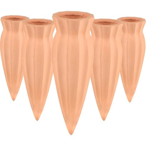 5 x Clay Watering Cone, Automatic Watering for Plants, Indoor Watering Bulbs Water Dispenser for Plants Watering Globe Ollas Terracotta for Garden, Home, Outdoor (1/5)