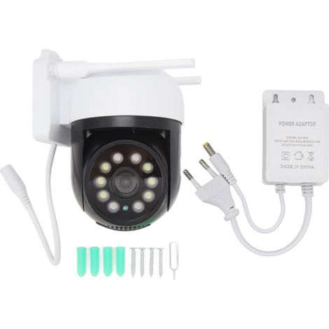 Caméra de Sécurité Extérieure WiFi 360° avec Projecteur LED, Détection Intelligente, Vision Nocturne Couleur 1080P, Alimentation Large 100‑240V (1/5)