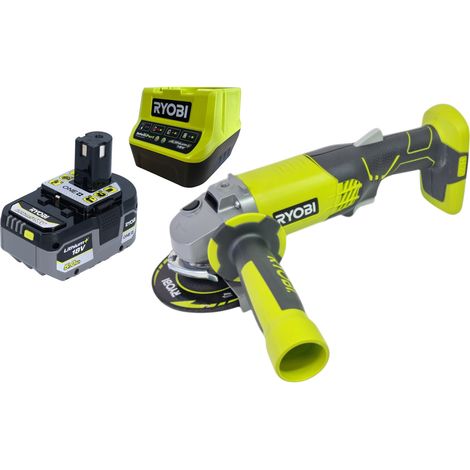 Ryobi R18AG-0 Akku Winkelschleifer 18 V ONE+ 115 mm + 1x Akku 5,0 Ah + Ladegerät