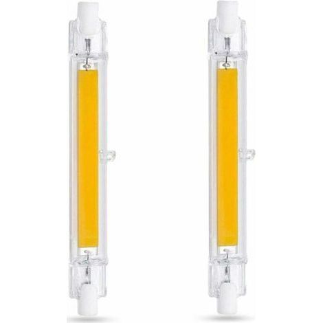 R7S 118 mm 10-W-LED-Lampe, Kaltweiß (6000 K), 1000 lm, entspricht einer 80-W-/100-W-Halogenlampe (R7S J118), dimmbar, schlanke COB-LED-Lampe (R7S 118 mm) für Wand-/Stehlampen, 2er-Pack (1/5)