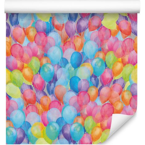 Papel pintado con globos multicolores para salón y dormitorio, 50x1000 cm. (1/5)