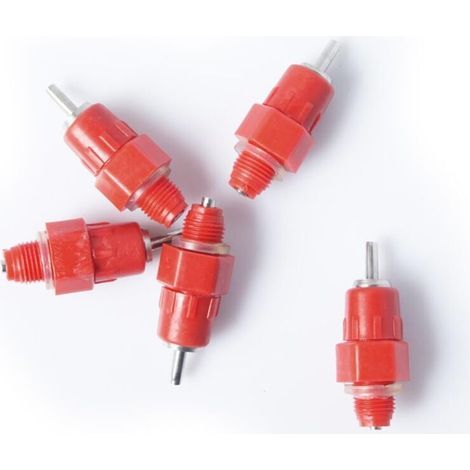 Lot de 5 tétines à eau pour distributeur d'aliments pour poules, accessoires de volaille à visser. (1/2)