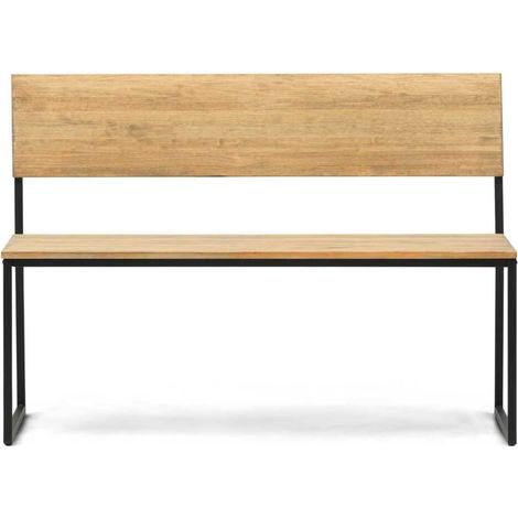 Banco Oxford antivuelco 124x86x44cm color Negro acabado envejecido estilo nórdico industrial Box Furniture