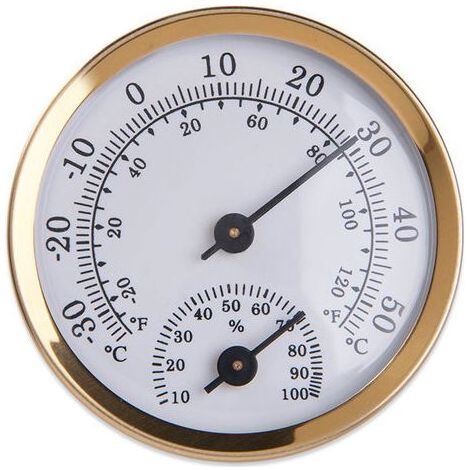 Thermomètre intérieur analogique hygromètre,Affichage de la température de l'humidité or (1/3)