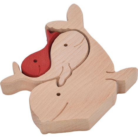 Ornement animal en bois, adorable famille d'animaux, mini-statues de lapins en bois faites à la main, pour la décoration intérieure, cadeau B11 R (1/5)
