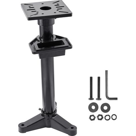 Support robuste pour touret à meuler, socle d'établi renforcé avec plateau 27 x 27 cm, fentes de fixation pré-percées et bac à eau, compatible avec la plupart des tourets (1/5)