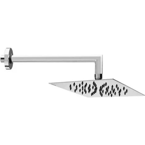 Braccio doccia con soffione quadrato in ottone cromato modello tetis 200x200 monogetto BOSSINI