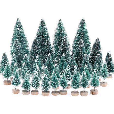 40 pièces - Mini Arbre de Noel Sapin de Noel Table Artificiel Arbres pour la Décoration de Maison de Fête de Noël (1/5)
