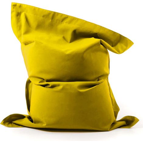 Pouf géant déhoussable 170x130 cm – Voile de bateau jaune – Résistant à l'eau et aux UV – Pour intérieur et extérieur - BiG52