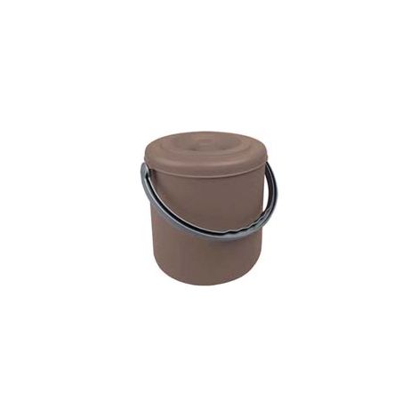 PATTUMIERA TONDA EUREKA TORTORA CON COPERCHIO IN POLIPROPILENE- - cm.27x29h. lt.15 - 3 pezzi STEFANPLAST